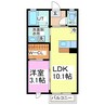 ビューカルチェ 1LDKの間取り