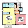 リヴェール　ユィチア 1LDKの間取り