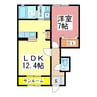 シャーメゾン和 1LDKの間取り