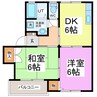 メープル館 2DKの間取り