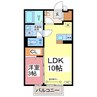 ブロケードリバー 1LDKの間取り