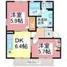 Plat　riziere 2DKの間取り