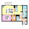 カルナ志比口 1LDKの間取り