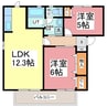 Confar Gucci 2LDKの間取り