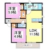 シャーメゾン洪Ｂ 2LDKの間取り