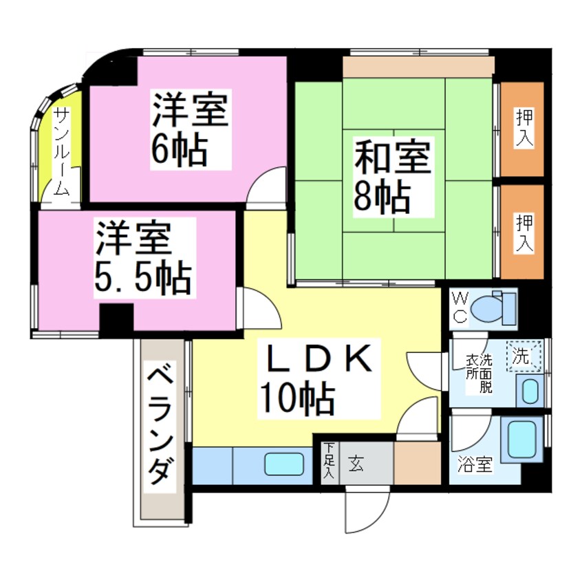 間取図 シャトレ宝永