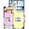 シンフォニー 1LDKの間取り