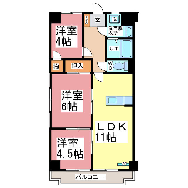 ＡＳＰＥＣ成和 3LDKの間取り