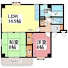 サンモデスト 2LDKの間取り