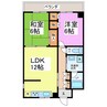 ヴィラ松下 2LDKの間取り