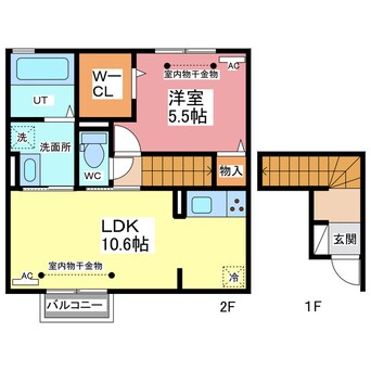 間取図 Alhambra (ｱﾙﾊﾝﾌﾞﾗ) Un(アン)