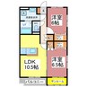 プラスパ 2LDKの間取り