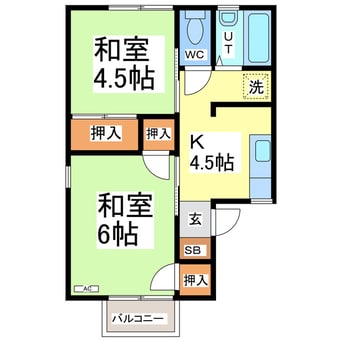 間取図 ハイツ水越　B棟