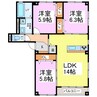 ヴェスタ 3LDKの間取り
