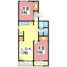 西谷ハイツ　Ａ棟 2LDKの間取り