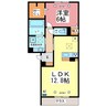 Famille M 1LDKの間取り