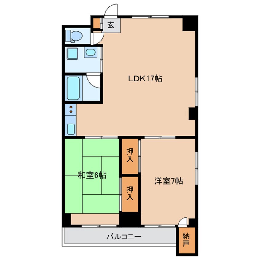 間取図 遠州鉄道/上島駅 徒歩9分 3階 築39年