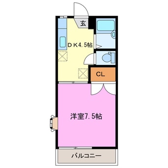 間取図 遠州鉄道/曳馬駅 徒歩36分 2階 築35年
