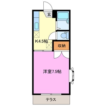 間取図 遠州鉄道/曳馬駅 徒歩36分 1階 築35年