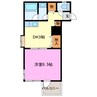 半田ビレッジ９号棟 1DKの間取り