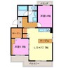 マンションヒカリⅡ 2LDKの間取り