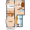 ハイステージ紫 2LDKの間取り