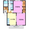 クレール中村 2DKの間取り