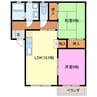 サンライズ三方原 2LDKの間取り