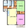 サンライズ三方原 2LDKの間取り