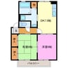 メルベーユＡ・Ｂ・Ｃ 2DKの間取り