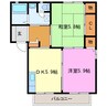 TECHNO TOWNミストラル 2DKの間取り