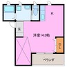 グラウハウス 1Rの間取り