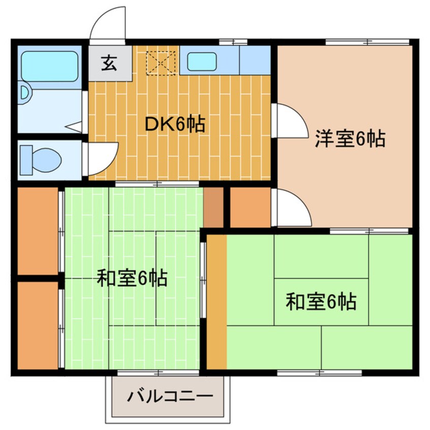 間取図 グリーンハイツC（気賀）