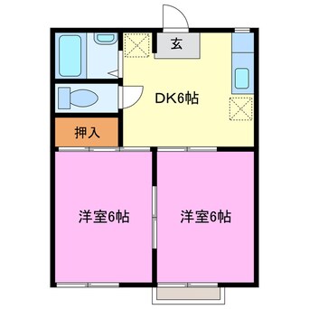 間取図 グリーンハイツA・B（気賀）