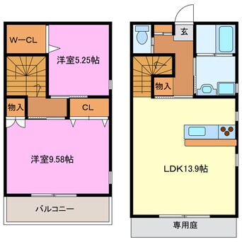 間取図 テラスハウスさくら（初生町）