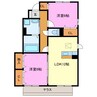 ロイヤルタウン染地台 B 2LDKの間取り