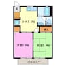 エクセール気賀 2DKの間取り