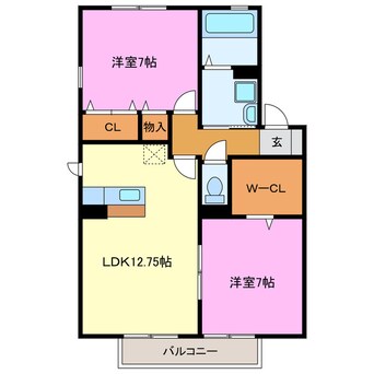 間取図 ポワール・トゥワイスＣ・Ｄ