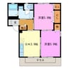 萩の里 2DKの間取り