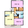 メルべイユ・フロール 2LDKの間取り