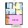 プロヴァンス 1Kの間取り