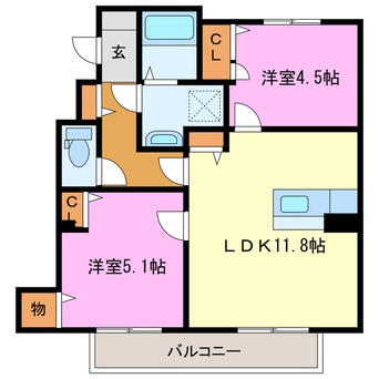 間取図 サンシャインカミトＥＡＳＴ Ａ