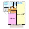 ルネ・ファミーユA・B 1LDKの間取り