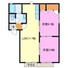 ライブタウン高丘A・Ｂ 2LDKの間取り