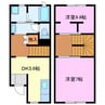 ハイツ真澄Ⅱ 2DKの間取り