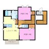 サンシャインカミトＷＥＳＴ 2LDKの間取り