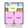 コーポＢＩＧ小豆餅 2DKの間取り