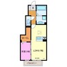 D-room三方原ＡＢ 1LDKの間取り