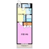 レーディゲン初生 1DKの間取り