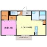 カーサ　フェリオ 1LDKの間取り